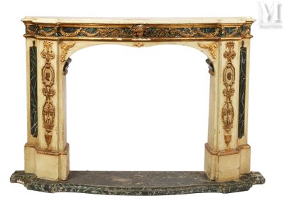 a marble fireplace with a marble mantle on it