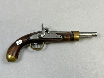 Pistolet d’arçon, modèle AN XIII transformé à percussion.