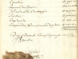 un vieux document sur lequel figurent des inscriptions et un cachet