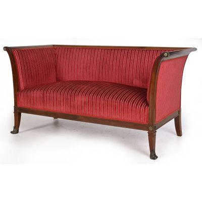 an image of a red couch on a white background