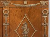 an image of a wooden cabinet with a marble top