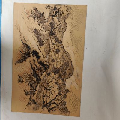 a drawing of a man riding a horse on top of a horse