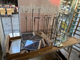 a display case with a lot of books on it