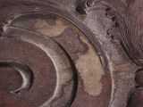 a close up view of a decorative design on a wall