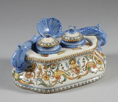 a blue and white box with a blue bird on top of it