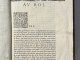 an open book with a black and white image of a man and a woman