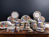 a table with a lot of plates and cups on it