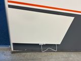 an image of a white and orange boat on the water