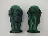 pair of art deco bookends of a woman and a man