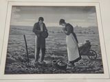 a picture of a man and a woman standing in a field