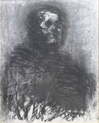 un dessin en noir et blanc d'un homme barbu