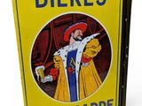 a yellow book with a picture of a man in a red hat