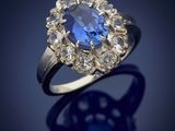 a sapphire and diamond cluster ring