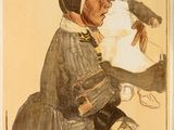 painting of a woman holding a child in her arms