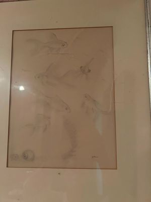 a picture of a picture of some fish in a frame