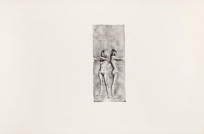 an image of a black and white drawing of a man and a woman
