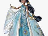 Poupée de la princesse Jasmine de Disney avec une robe bleue et des accessoires dorés