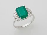 an emerald and diamond ring
