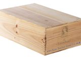 a wooden box with a wooden lid on a white background