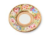 a small plate with a floral design on it