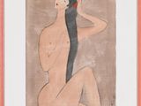 an image of a painting of a nude woman sitting on a chair