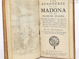 an open book with a picture of a woman sitting in a chair
