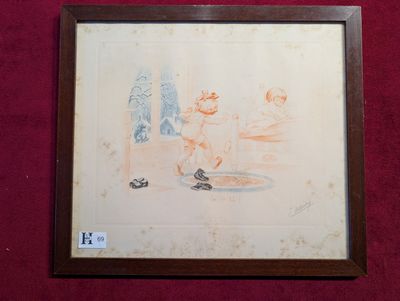 E. NAUDY Lithographie polychrome vers 1900 - intitulé "Le Vo…