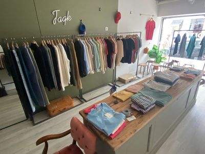 a table with a lot of clothes on it