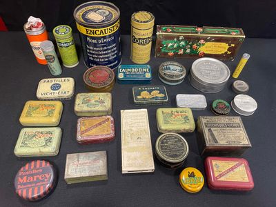 many different types of tins on the table