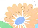 a painting of a flower with a name written on it