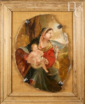 Dans le goût de Simon VOUET Vierge à l'enfant dans un paysag…