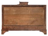 an old wooden box with a handle on a white background