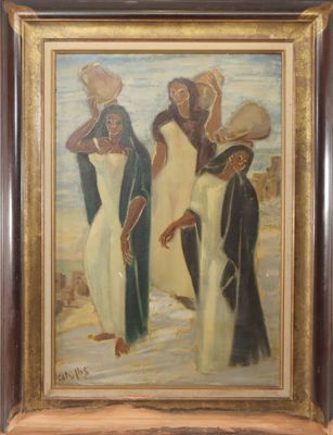 École du XXème siècle Les porteuses d'eau. - Photo 1