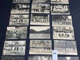 an old black and white photo of a bunch of old photos