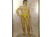 une image représentant un tableau d'un homme tenant une batte à la main