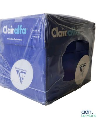 a clear plastic box with a blue cover on it