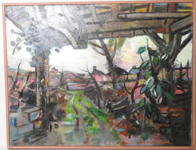 une peinture sur le mur d'un immeuble représentant un homme à cheval