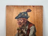 a picture of a painting of a man with a hat on