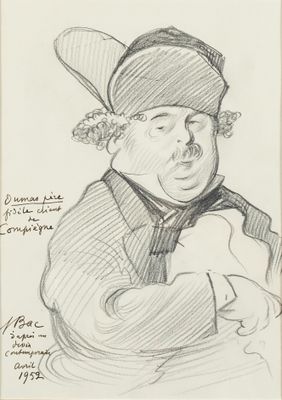 dessin représentant un homme tenant une batte de baseball