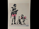 a picture of a painting of a man and a little girl