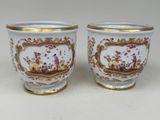 pair of antique french porcelain vases with gold trimmings