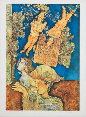 une image d'un tableau représentant une femme avec un oiseau dans la main