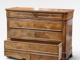 an image of a wooden chest of drawers with a drawer underneath it