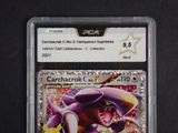 a close up of a card with a pokemon character on it