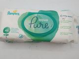 a close up of a packet of baby wipes on a white surface