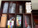 a drawer that has many items in it