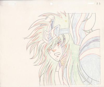 drawing of a woman with long hair and a sword in her hand