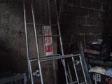 a ladder that is leaning against a wall in a room