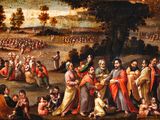 an image of a painting of a large group of people in a field