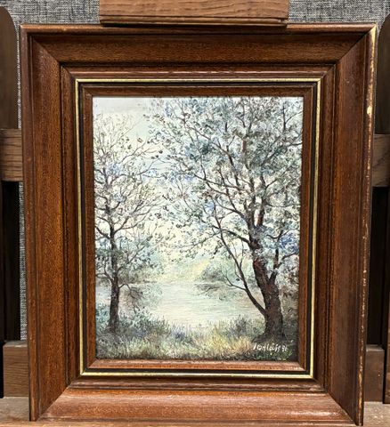 Jean Louis PETIT (XXème) « L’étang ». Huile sur toile. Signée et ...